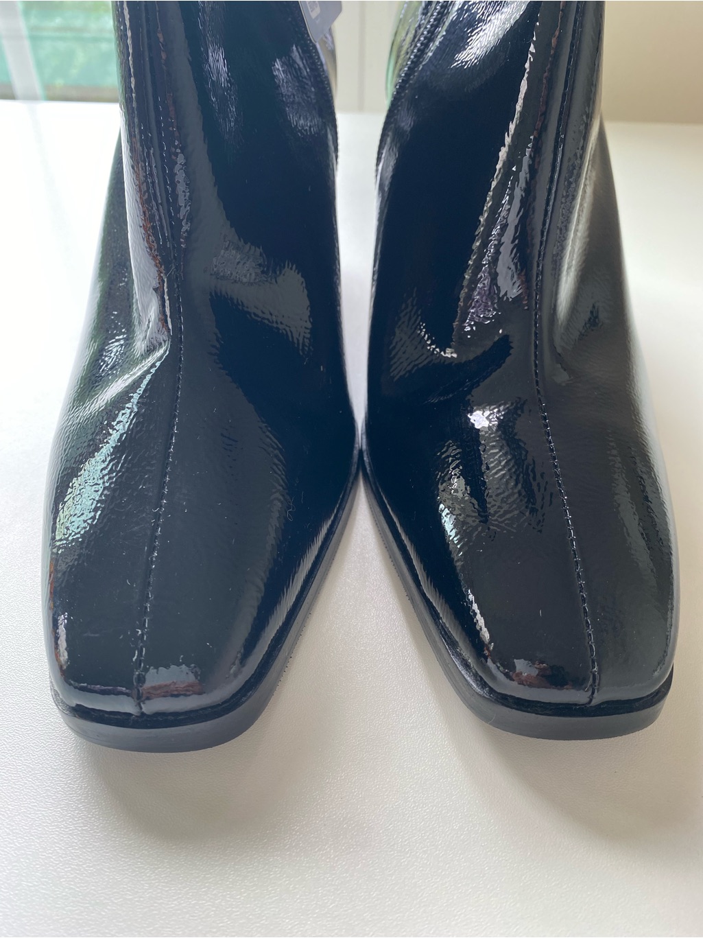 New $399 Bared Kingfisher Black Crinkled Patent Leather Heeled Boots Size Eu 39 — image 5 of 8